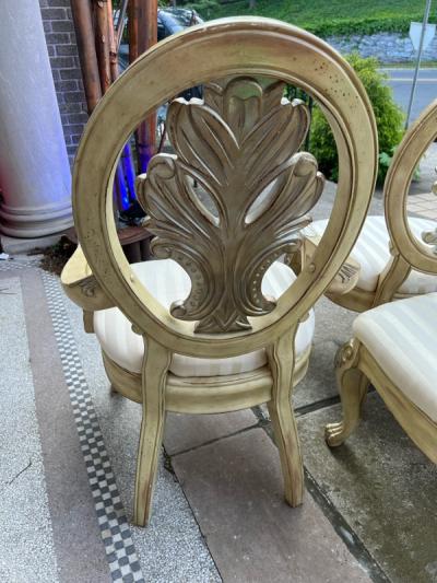 Serge Roche SUITE OF SIX ORNATE DINING CHAIRS IN THE MANNER OF SERGE ROCHE