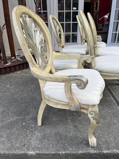 Serge Roche SUITE OF SIX ORNATE DINING CHAIRS IN THE MANNER OF SERGE ROCHE