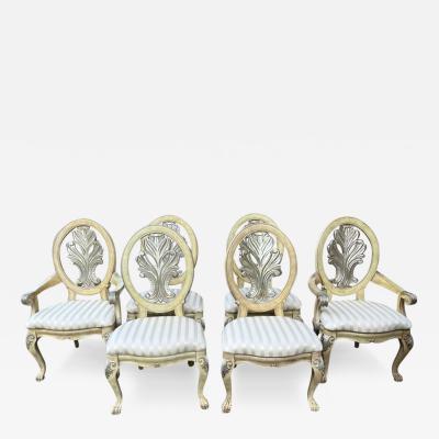 Serge Roche SUITE OF SIX ORNATE DINING CHAIRS IN THE MANNER OF SERGE ROCHE