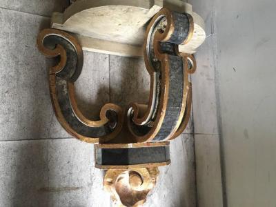 Serge Roche Serge Roche Attributed Pair of 1940s Baroque Oxidized Mirror Wall Consoles