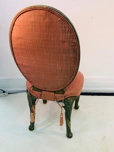 Serge Roche Set of Six Chairs with Carved Wood Frames in the Manner of Serge Roche