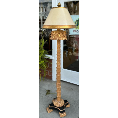 Serge Roche Style Giltwood Palm Tree Floor Lamp