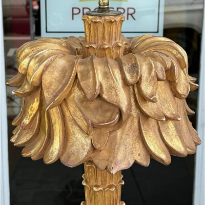 Serge Roche Style Giltwood Palm Tree Floor Lamp