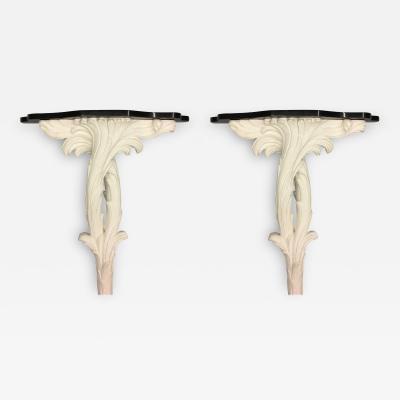 Serge Roche Two French Mid Century Modern Plaster Consoles Attributed to Serge Roche