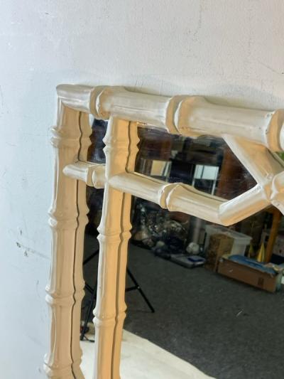 Serge Roche WHITE FAUX BAMBOO MIRROR IN THE MANNER OF SERGE ROCHE