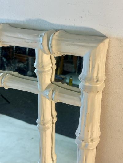 Serge Roche WHITE FAUX BAMBOO MIRROR IN THE MANNER OF SERGE ROCHE