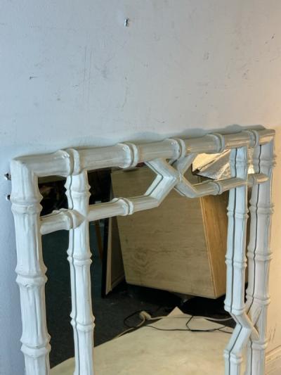 Serge Roche WHITE FAUX BAMBOO MIRROR IN THE MANNER OF SERGE ROCHE