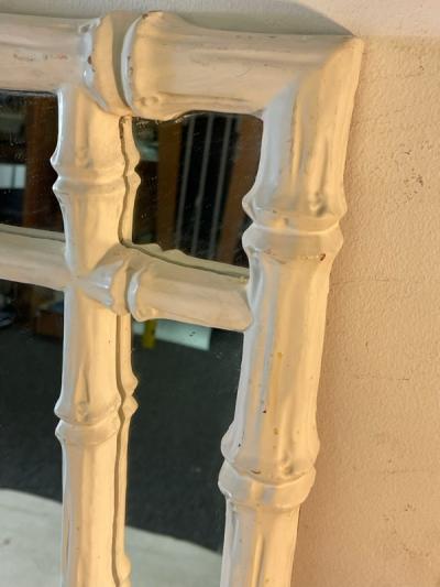 Serge Roche WHITE FAUX BAMBOO MIRROR IN THE MANNER OF SERGE ROCHE