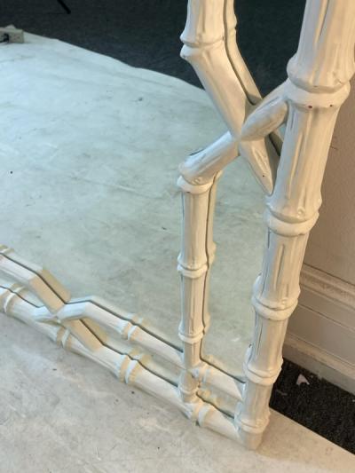 Serge Roche WHITE FAUX BAMBOO MIRROR IN THE MANNER OF SERGE ROCHE