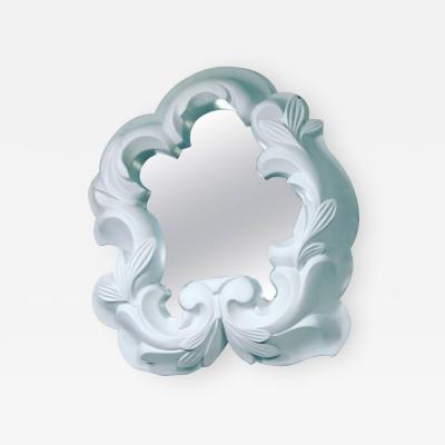 Serge Roche White Plaster Mirror in the Manner of Serge Roche
