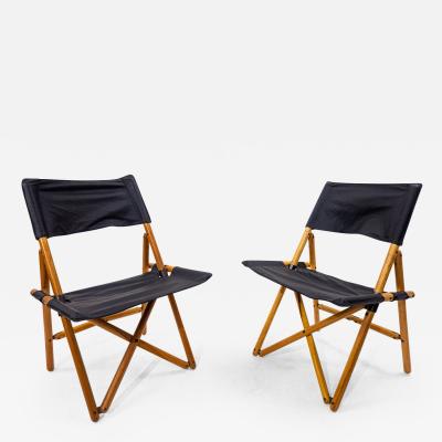 Sergio Asti Pair of Mid Century Modern Folding Chairs by Sergio Asti for Zanotta