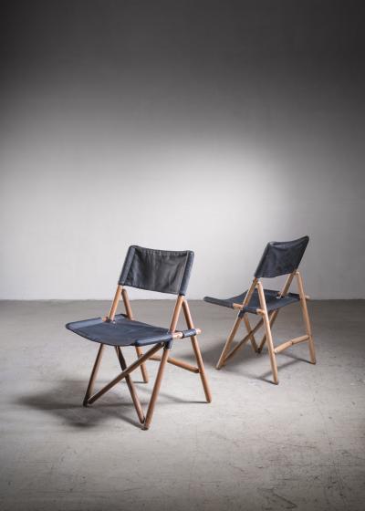 Sergio Asti Pair of folding chairs by Sergio Asti for Zanotta Italy
