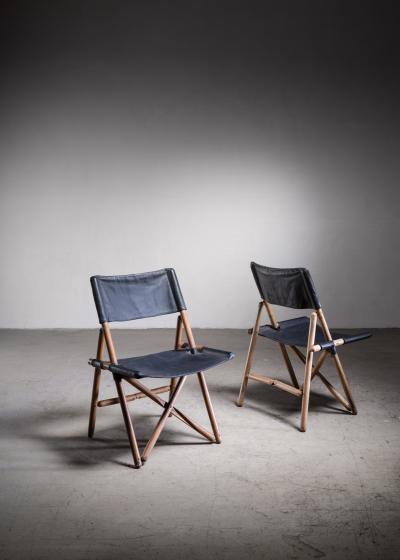 Sergio Asti Pair of folding chairs by Sergio Asti for Zanotta Italy