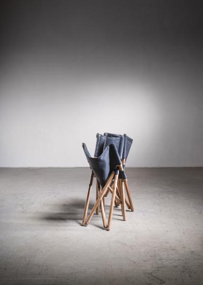 Sergio Asti Pair of folding chairs by Sergio Asti for Zanotta Italy