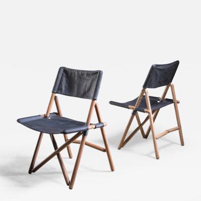 Sergio Asti Pair of folding chairs by Sergio Asti for Zanotta Italy