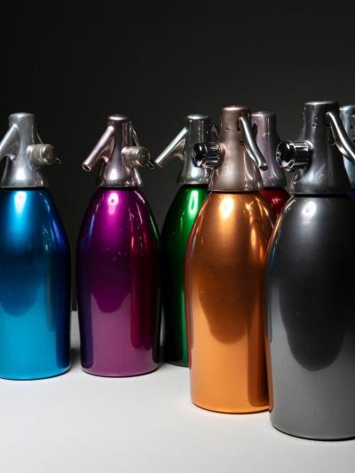 Sergio Asti Set of Seven Soda Siphons by Sergio Asti for Saccab