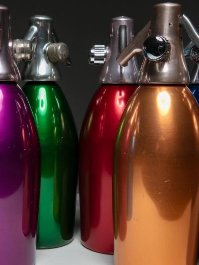 Sergio Asti Set of Seven Soda Siphons by Sergio Asti for Saccab