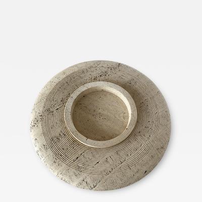 Sergio Asti Two Piece Travertine Centerpiece Bowl by Sergio Asti for UP UP