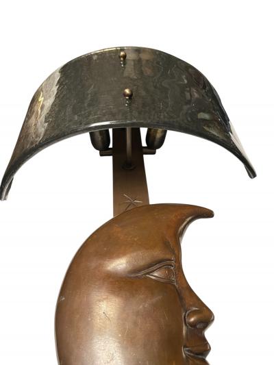 Sergio Bustamante 1970s Bronze and glass sconces by Sergio Bustamente