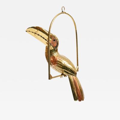 Sergio Bustamante 1970s Large Toucan Sculpture by Sergio Bustamante in Copper and Brass