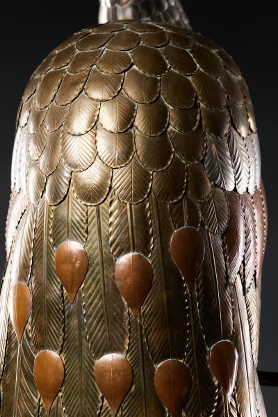 Sergio Bustamante Brass Peacock Sculpture