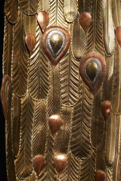 Sergio Bustamante Brass Peacock Sculpture