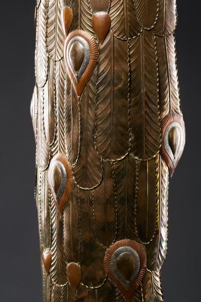 Sergio Bustamante Brass Peacock Sculpture