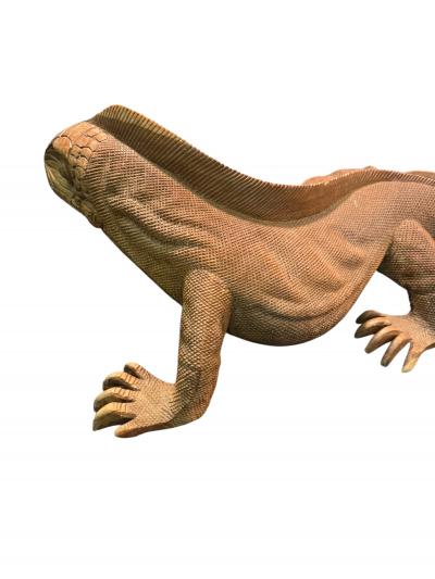 Sergio Bustamante HAND CARVED IGUANA SCULPTURE BY SERGIO BUSTAMANTE