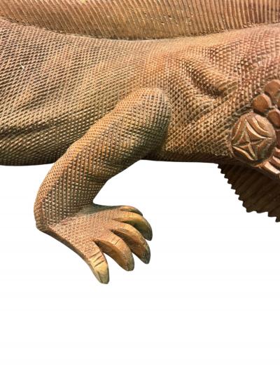 Sergio Bustamante HAND CARVED IGUANA SCULPTURE BY SERGIO BUSTAMANTE