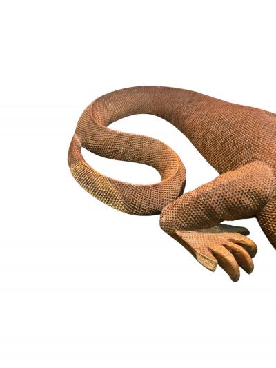 Sergio Bustamante HAND CARVED IGUANA SCULPTURE BY SERGIO BUSTAMANTE