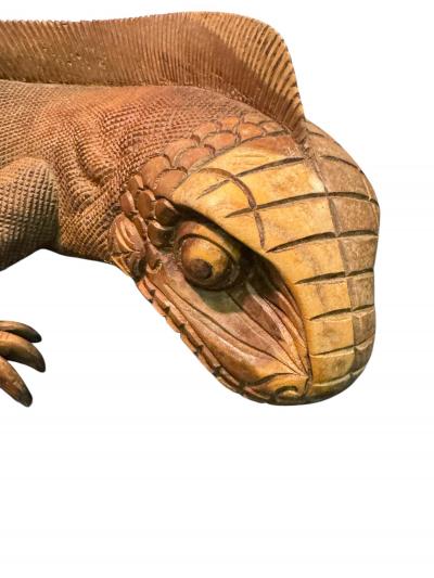 Sergio Bustamante HAND CARVED IGUANA SCULPTURE BY SERGIO BUSTAMANTE
