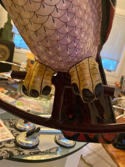 Sergio Bustamante LIFESIZE HORNBILL TOUCAN IN RING HANGING SCULPTURE