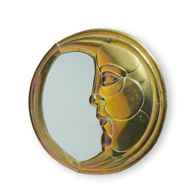 Sergio Bustamante Sergio Bustamante Mid Century Brass Moon Mirror