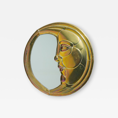 Sergio Bustamante Sergio Bustamante Mid Century Brass Moon Mirror