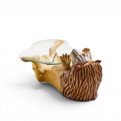Sergio Bustamante Sergio Bustamante Style SerMel Mid Century Tonal Papier m ch Lion Coffee Table