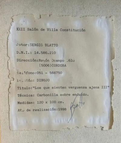 Sergio Daniel Blatto Vintage Sergio Daniel Blatto Figurative Black White Painting