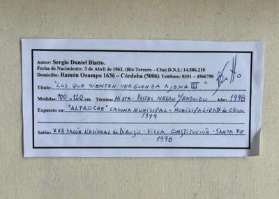 Sergio Daniel Blatto Vintage Sergio Daniel Blatto Figurative Black White Painting