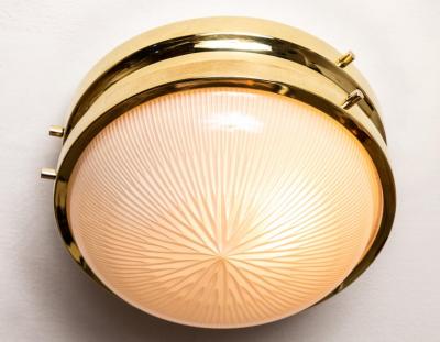 Sergio Mazza 1960s Sergio Mazza Brass Sigma Wall or Ceiling Lights for Artemide