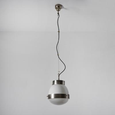 Sergio Mazza 1960s Sergio Mazza Nickeled Brass Delta Pendant for Artemide