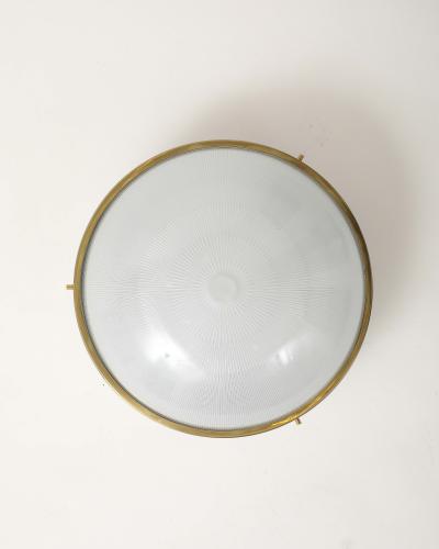 Sergio Mazza Opaline Glass Sigma Flush Mounts by Sergio Mazza for Artemide Italy c 1960