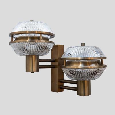 Sergio Mazza Pair Of Flying Saucers Wall Lights Attributed To Sergio Mazza