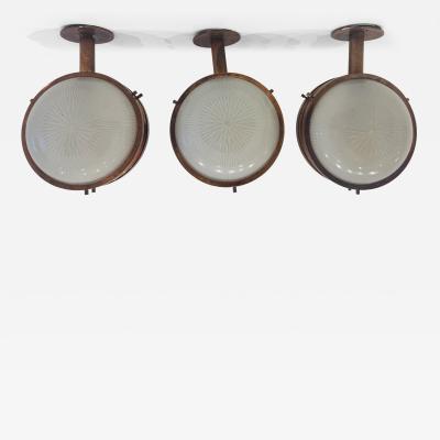 Sergio Mazza Set of 3 Sergio Mazza 1960s Artemide Celing Lamps Sconces Italian Mid Century