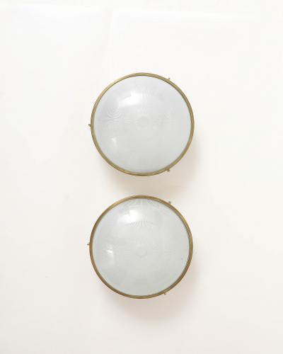 Sergio Mazza Sigma Flush Mount Light Fixtures by Sergio Mazza for Artemide Italy c 1960