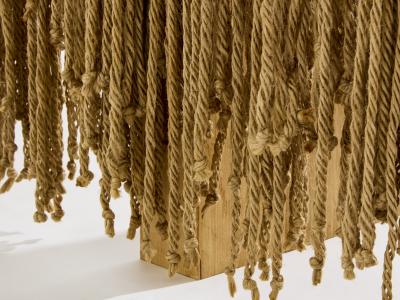 Sergio Ponzio IV metal and ropes console table 1970s