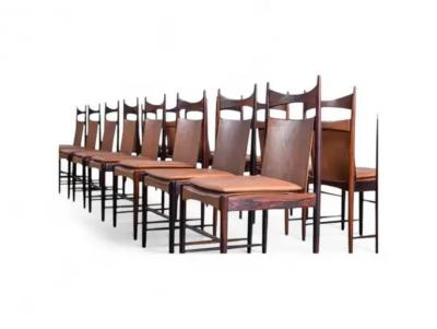 Sergio Rodrigues 16 Brazilian Modern Cantu Alta Dining Chairs by Sergio Rodrigues 1960s