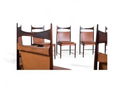 Sergio Rodrigues 16 Brazilian Modern Cantu Alta Dining Chairs by Sergio Rodrigues 1960s