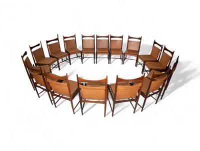 Sergio Rodrigues 16 Brazilian Modern Cantu Alta Dining Chairs by Sergio Rodrigues 1960s