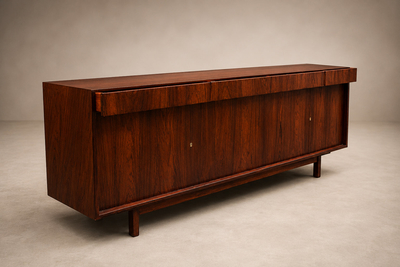 Sergio Rodrigues 1960s Mid Century Modern Credenza by Sergio Rodrigues in Brazilian Rosewood