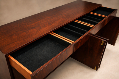 Sergio Rodrigues 1960s Mid Century Modern Credenza by Sergio Rodrigues in Brazilian Rosewood