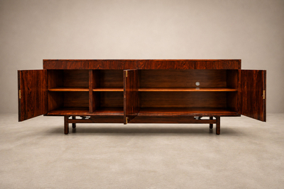 Sergio Rodrigues 1960s Mid Century Modern Credenza by Sergio Rodrigues in Brazilian Rosewood